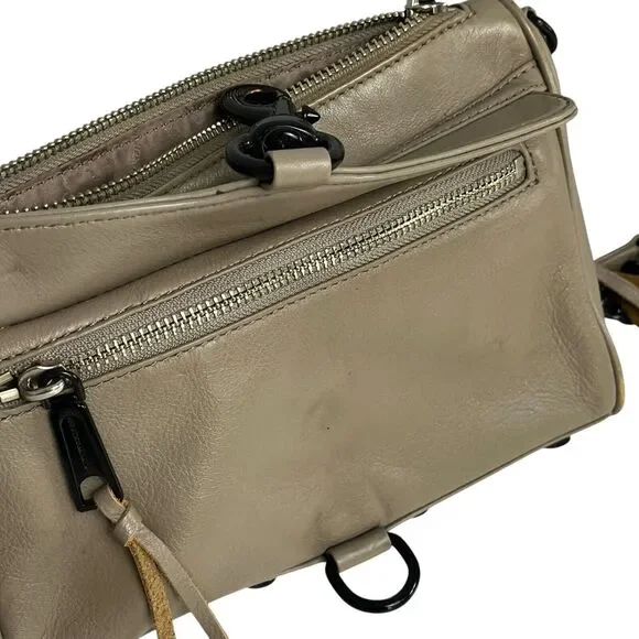 REBECCA MINKOFF Mac M.A.C. Leather Crossbody Shoulder Bag Purse Gray Chain - Picture 8 of 12